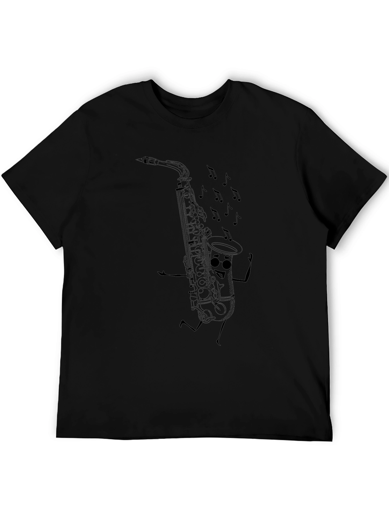 Saxophone Cartoon Graphic T-Shirt - Musical Fun
