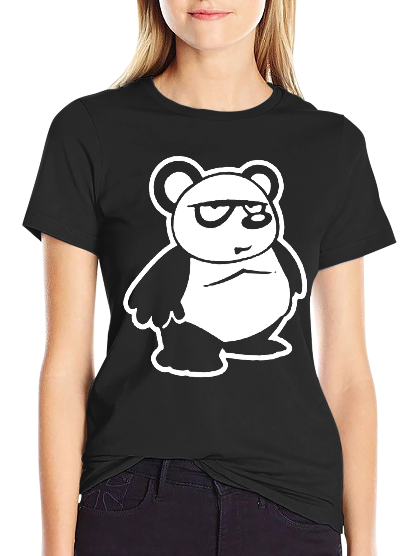 Cool Panda Graphic Black T-Shirt