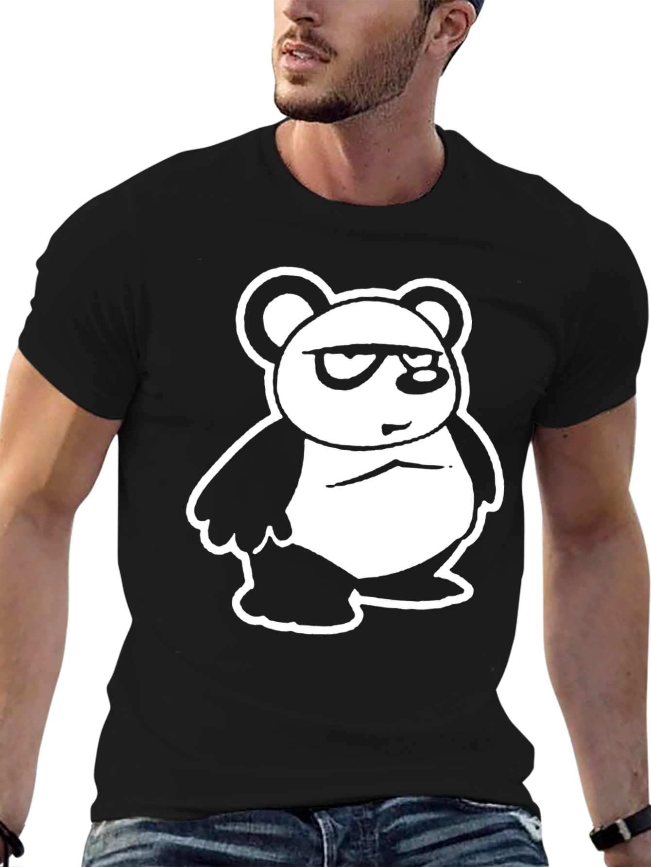 Cool Panda Graphic Black T-Shirt