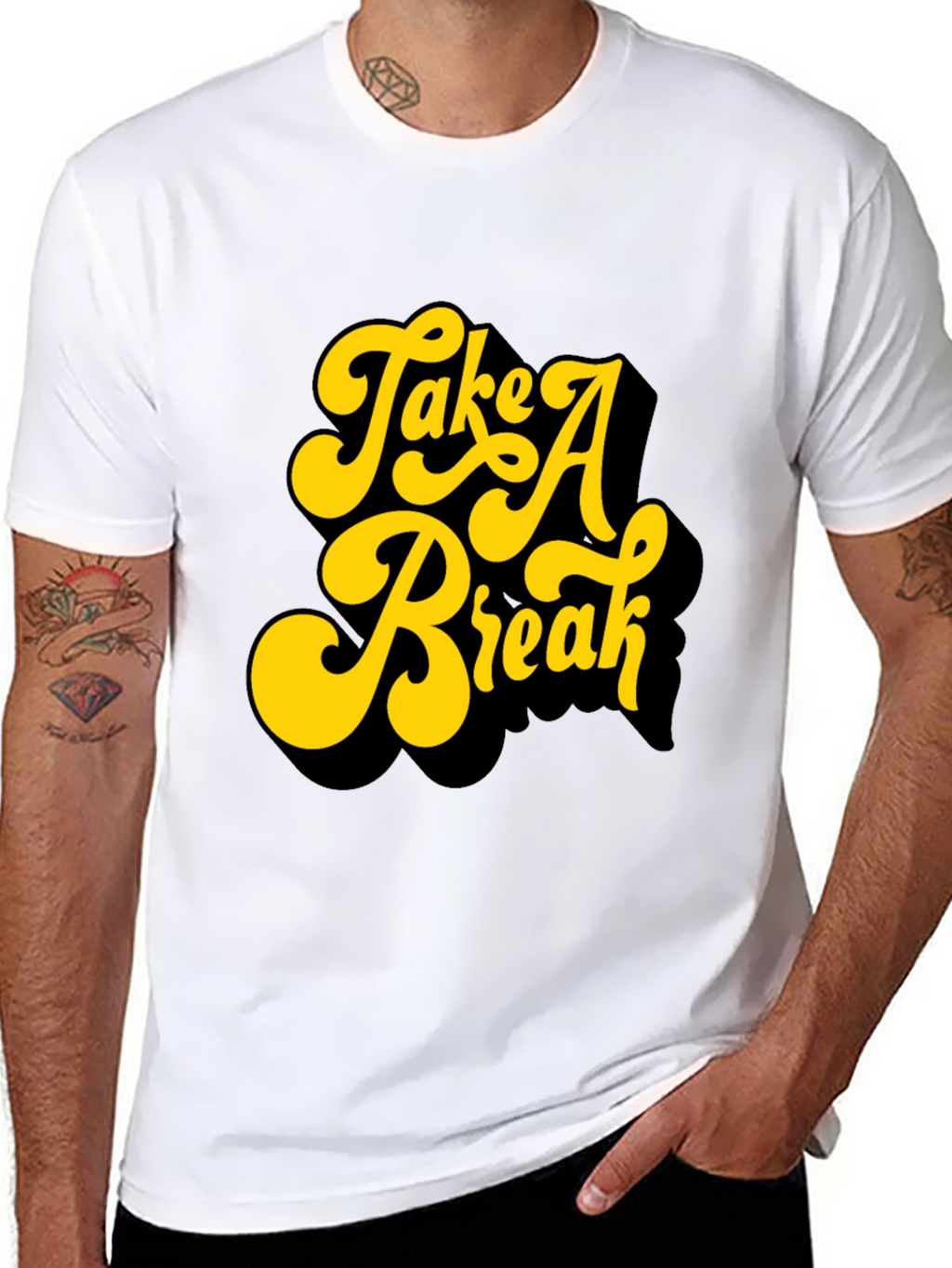 Retro Take A Break Graphic Black T-Shirt