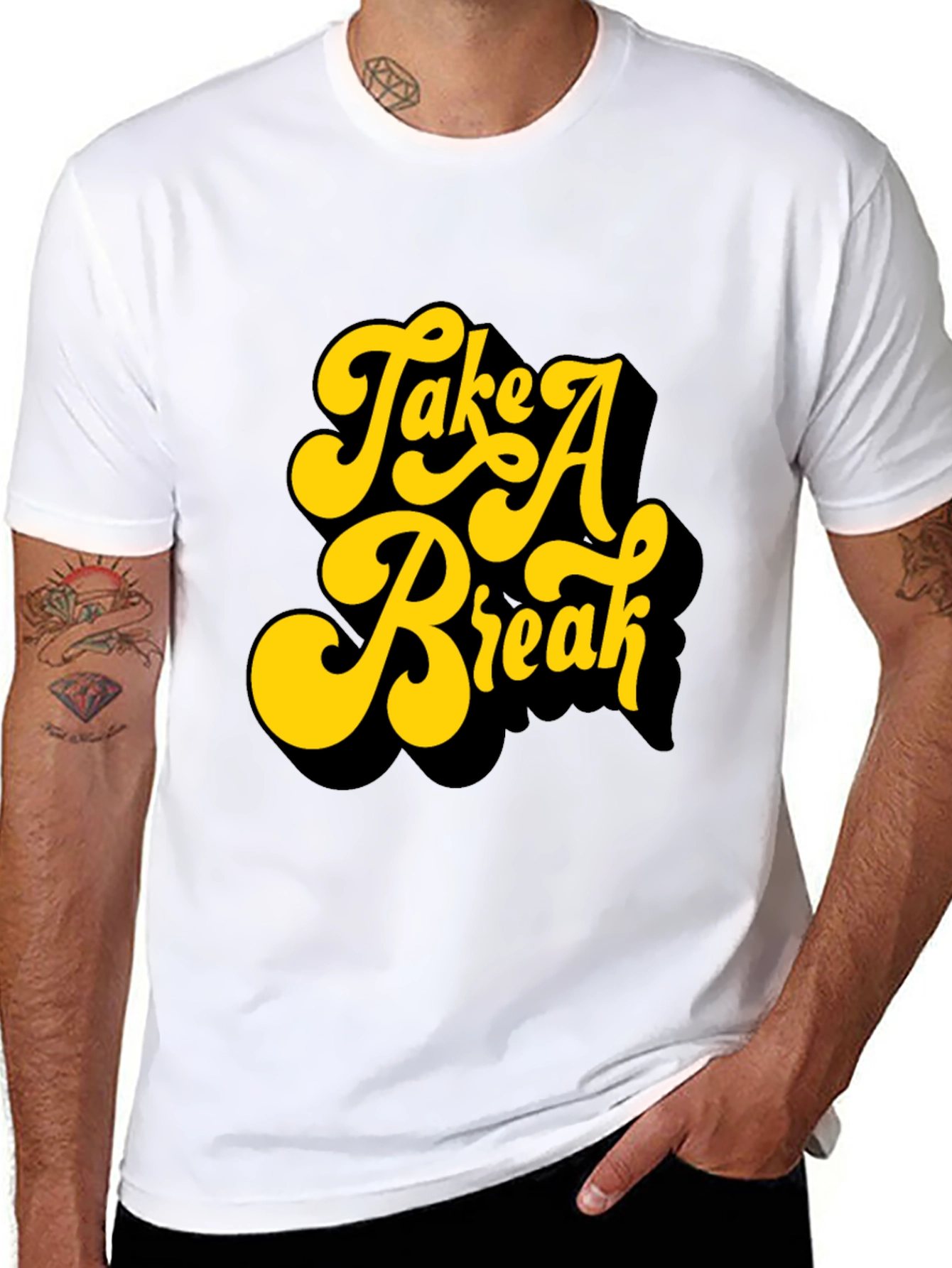 Retro Take A Break Graphic Black T-Shirt