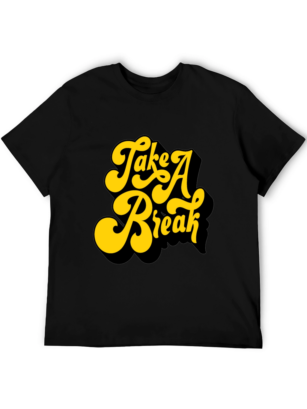 Retro Take A Break Graphic Black T-Shirt