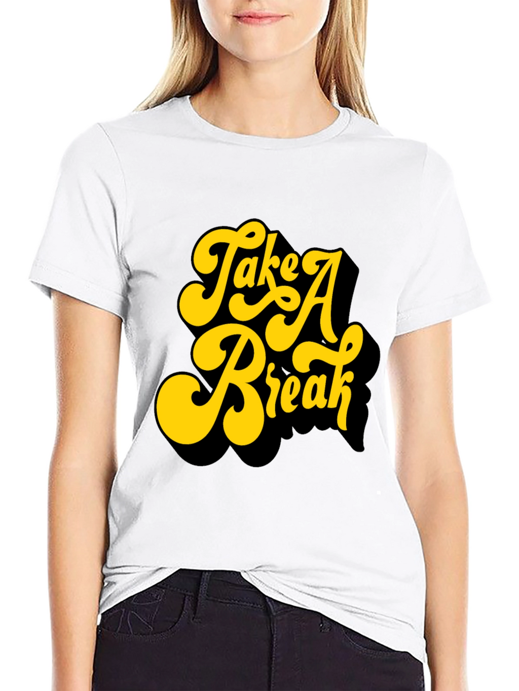 Retro Take A Break Graphic Black T-Shirt
