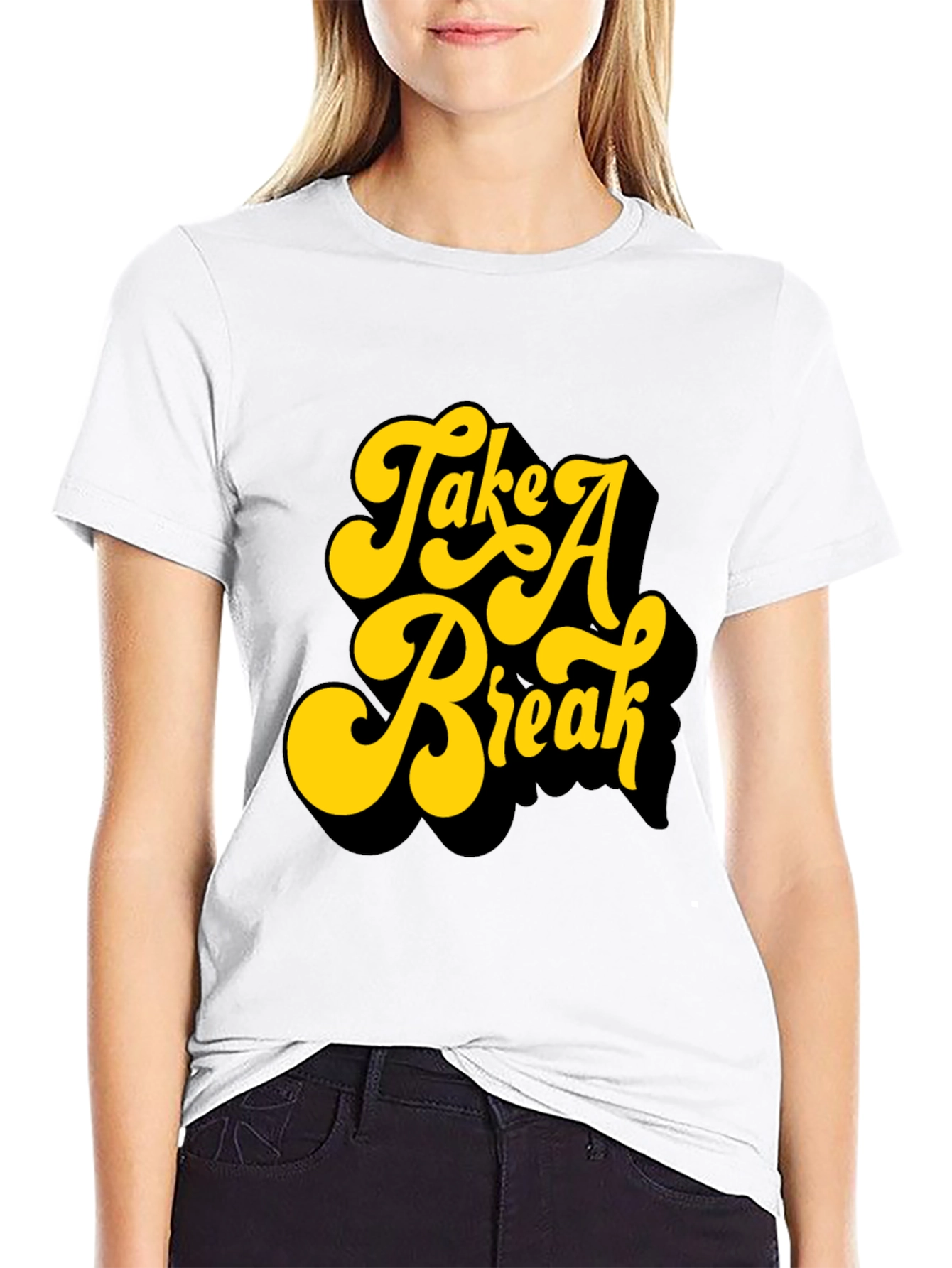 Retro Take A Break Graphic Black T-Shirt