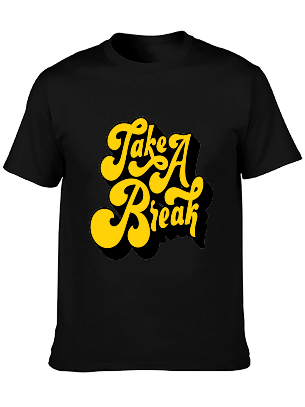 Retro Take A Break Graphic Black T-Shirt