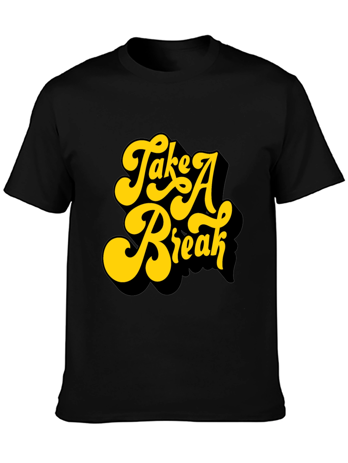 Retro Take A Break Graphic Black T-Shirt