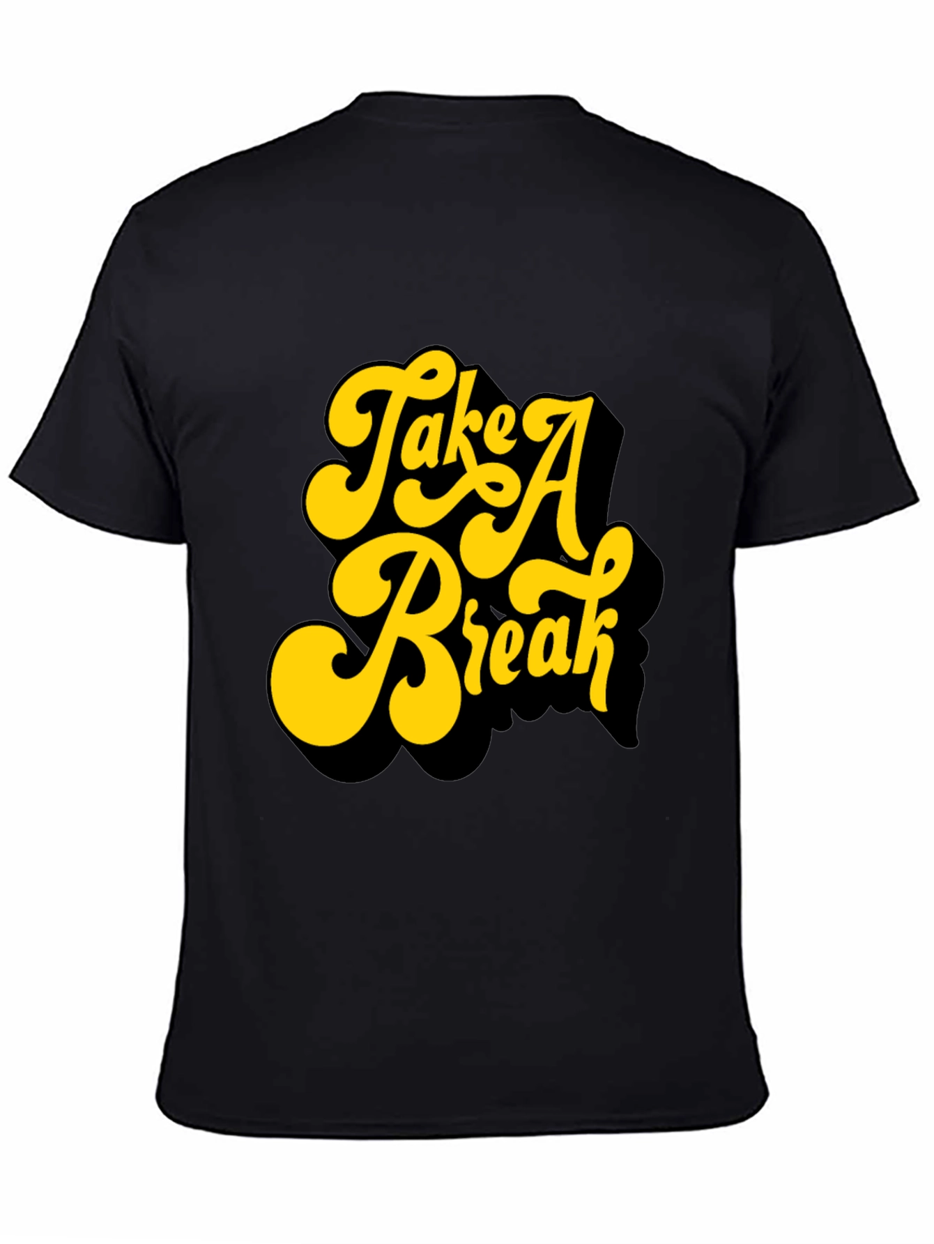 Retro Take A Break Graphic Black T-Shirt