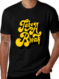 Retro Take A Break Graphic Black T-Shirt