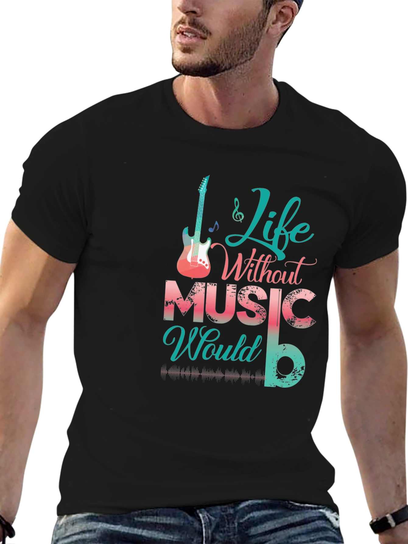 Life Without Music Black Graphic Tee
