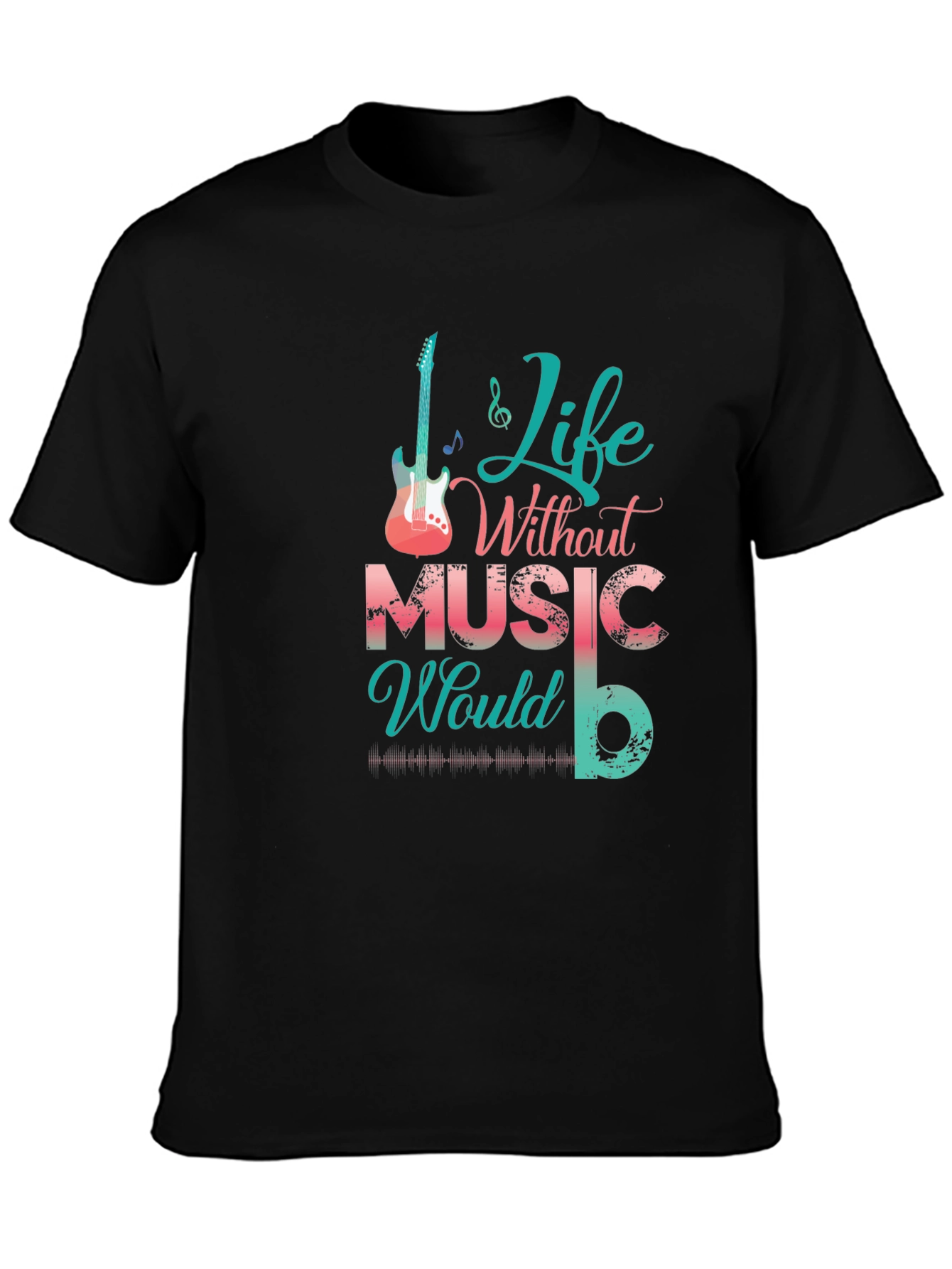 Life Without Music Black Graphic Tee