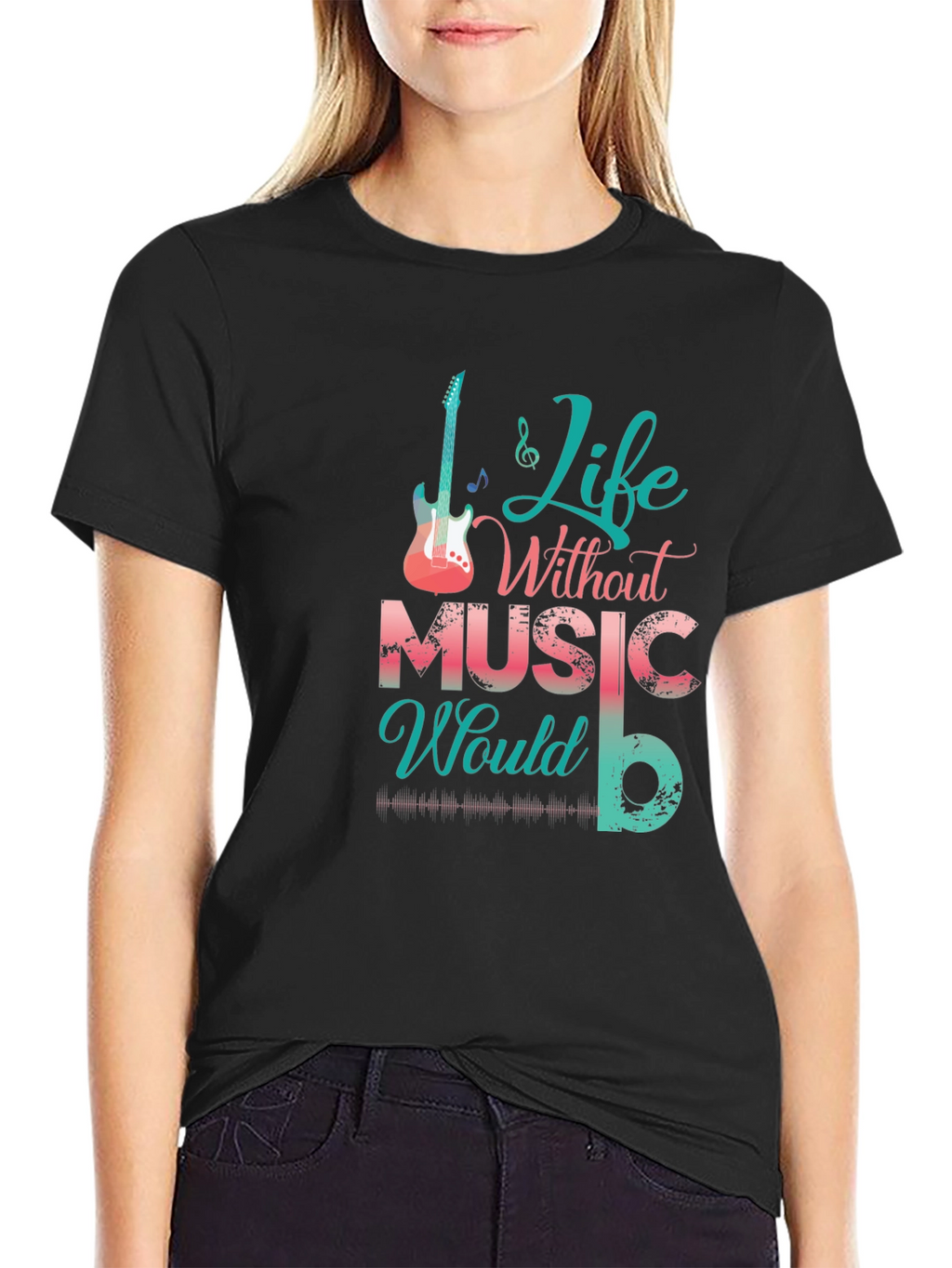 Life Without Music Black Graphic Tee