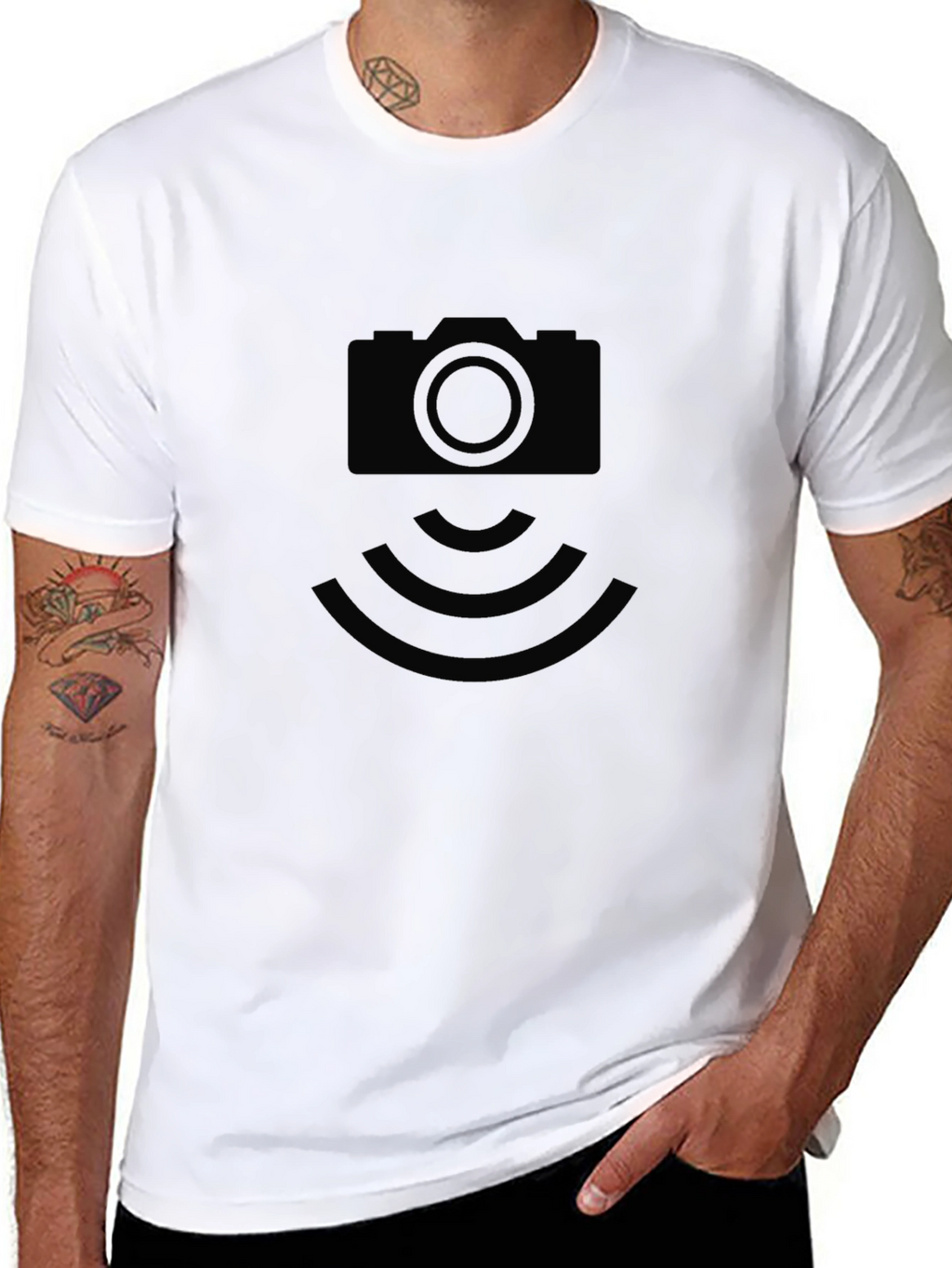 Camera Icon T-Shirt - Black Modern Design