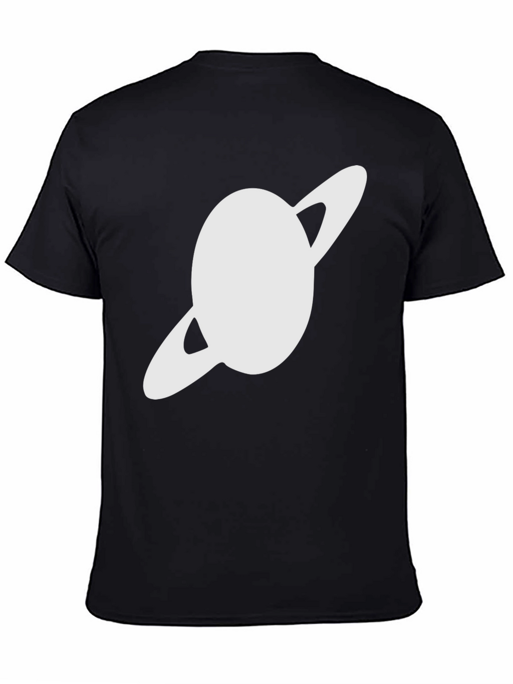 Saturn Graphic Black T-Shirt - Trendy Space Design