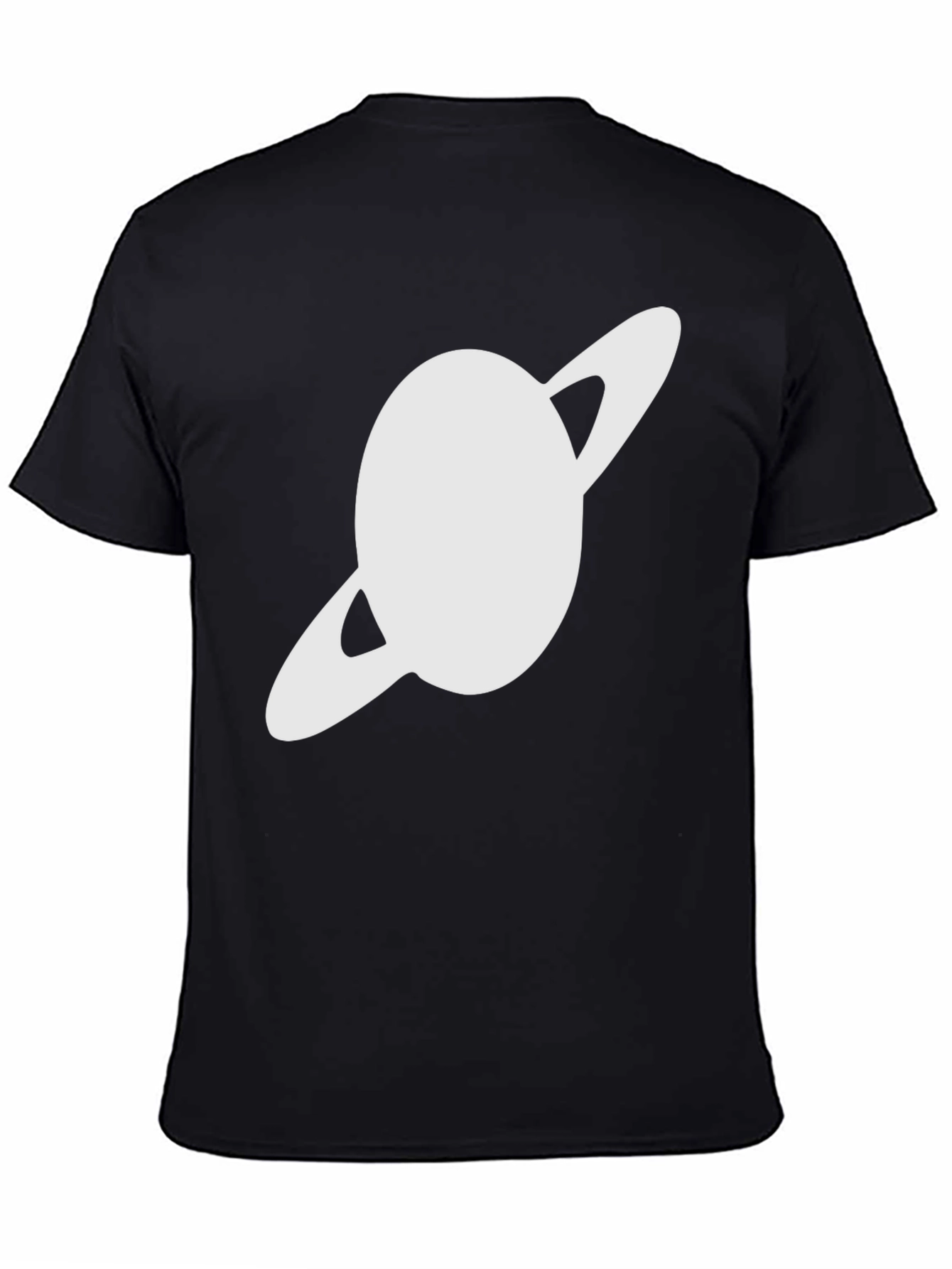 Saturn Graphic Black T-Shirt - Trendy Space Design