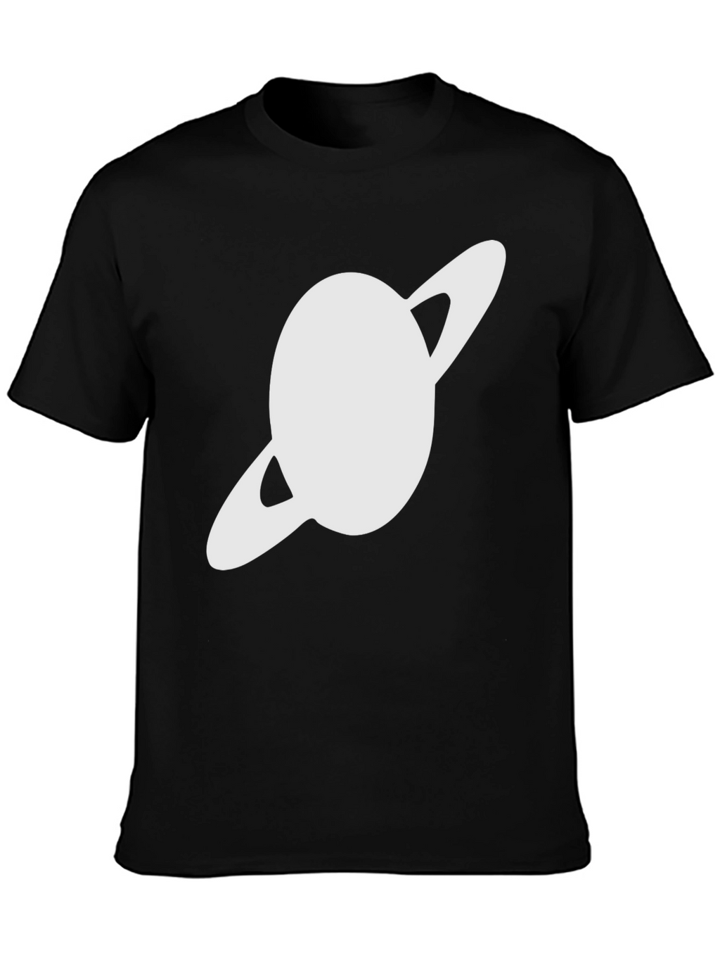 Saturn Graphic Black T-Shirt - Trendy Space Design