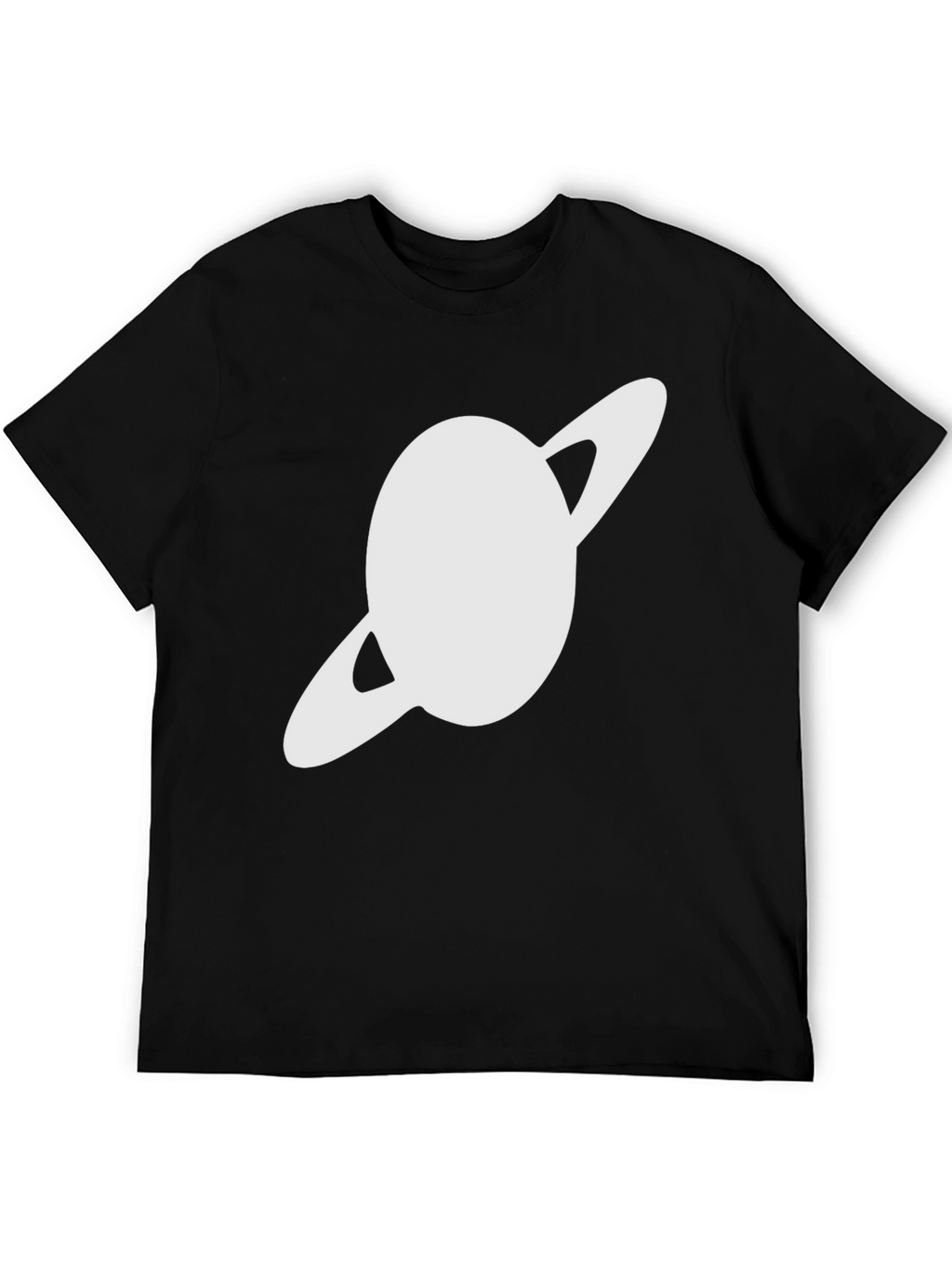 Saturn Graphic Black T-Shirt - Trendy Space Design