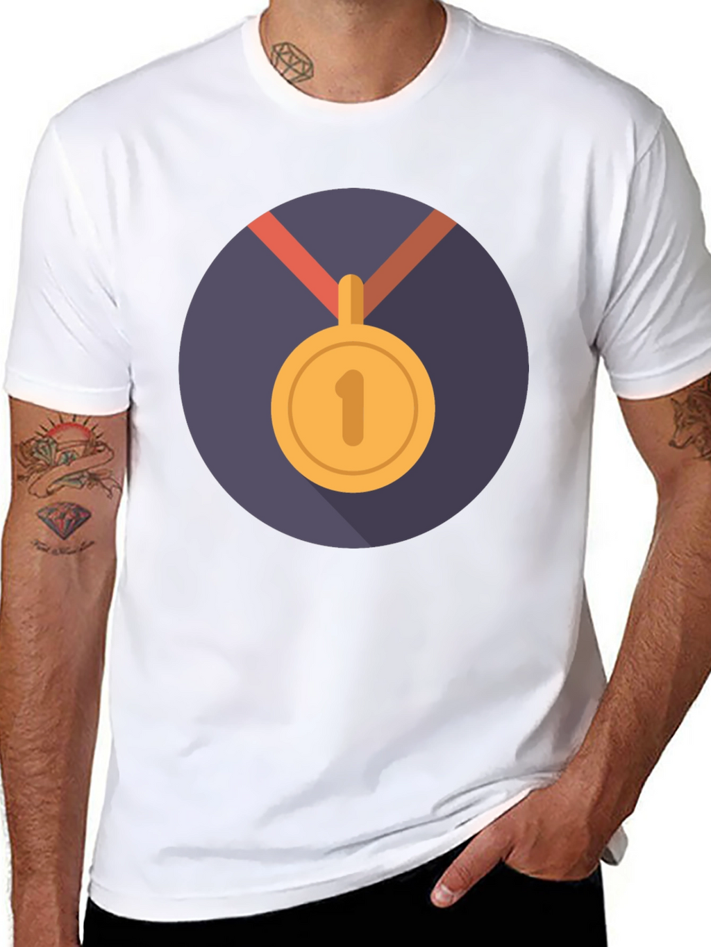Winners T-Shirt: Black Medal Design