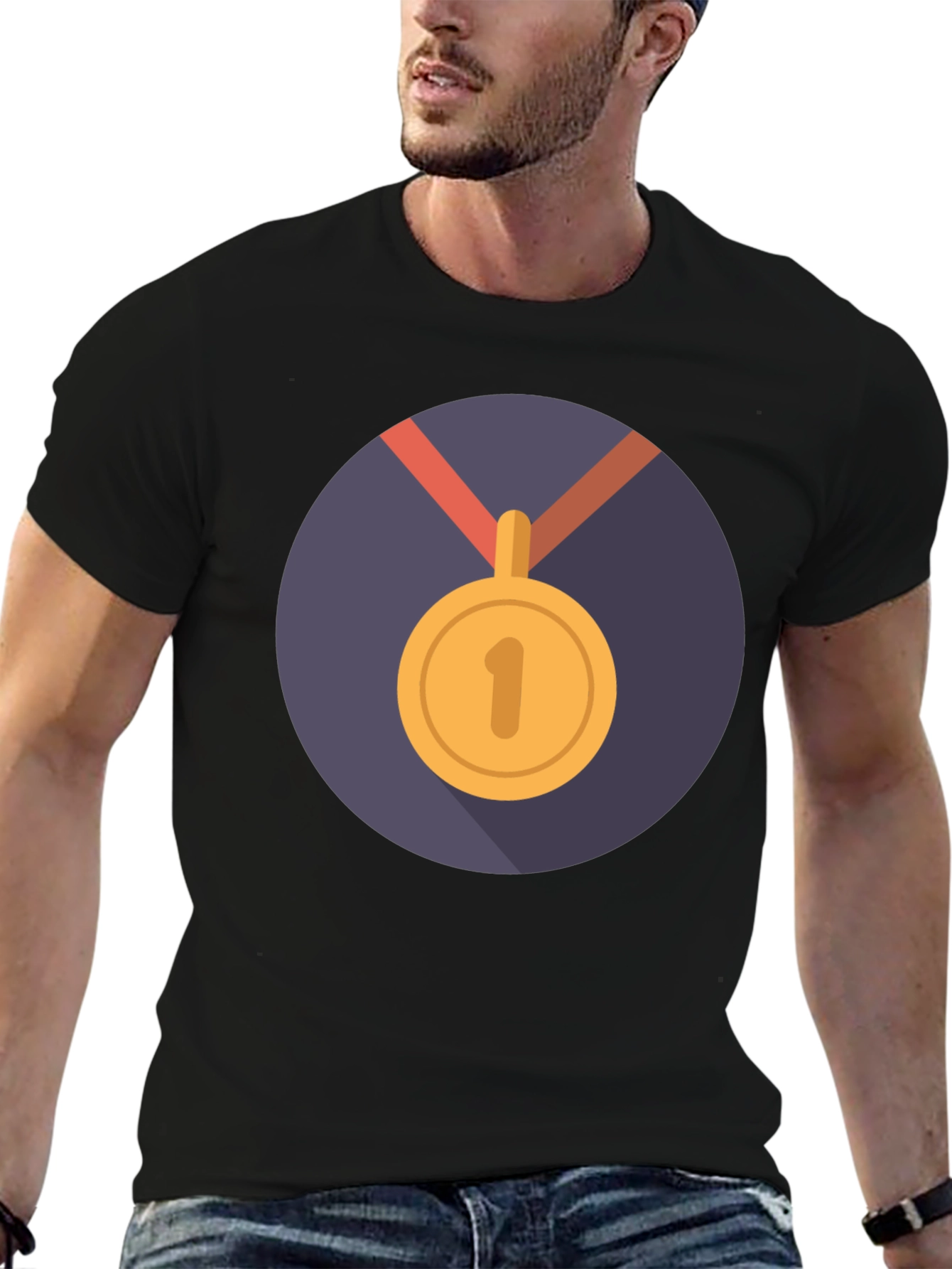 Winners T-Shirt: Black Medal Design