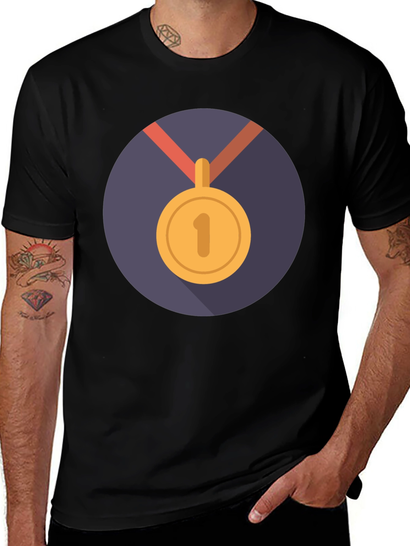 Winners T-Shirt: Black Medal Design