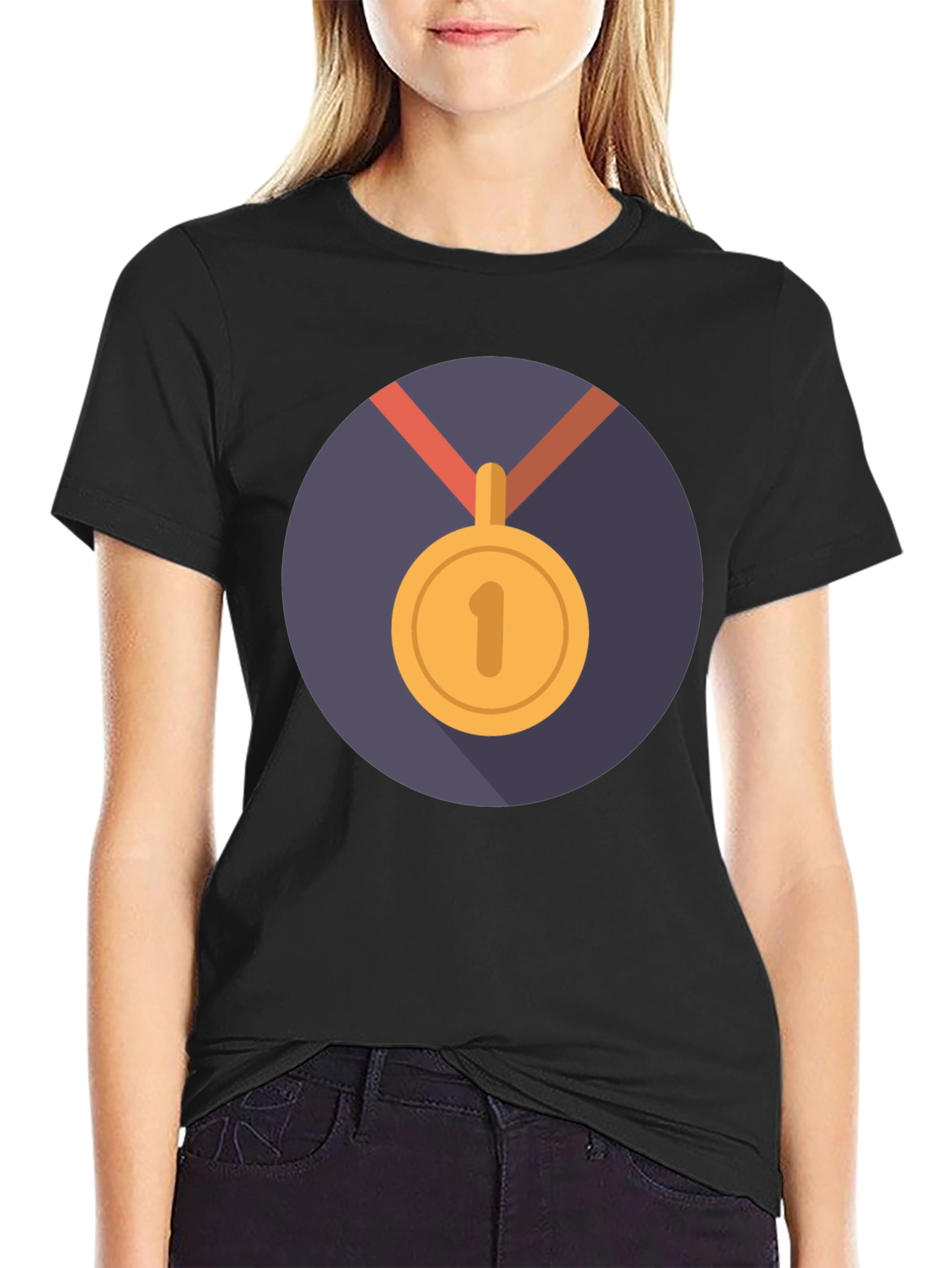 Winners T-Shirt: Black Medal Design