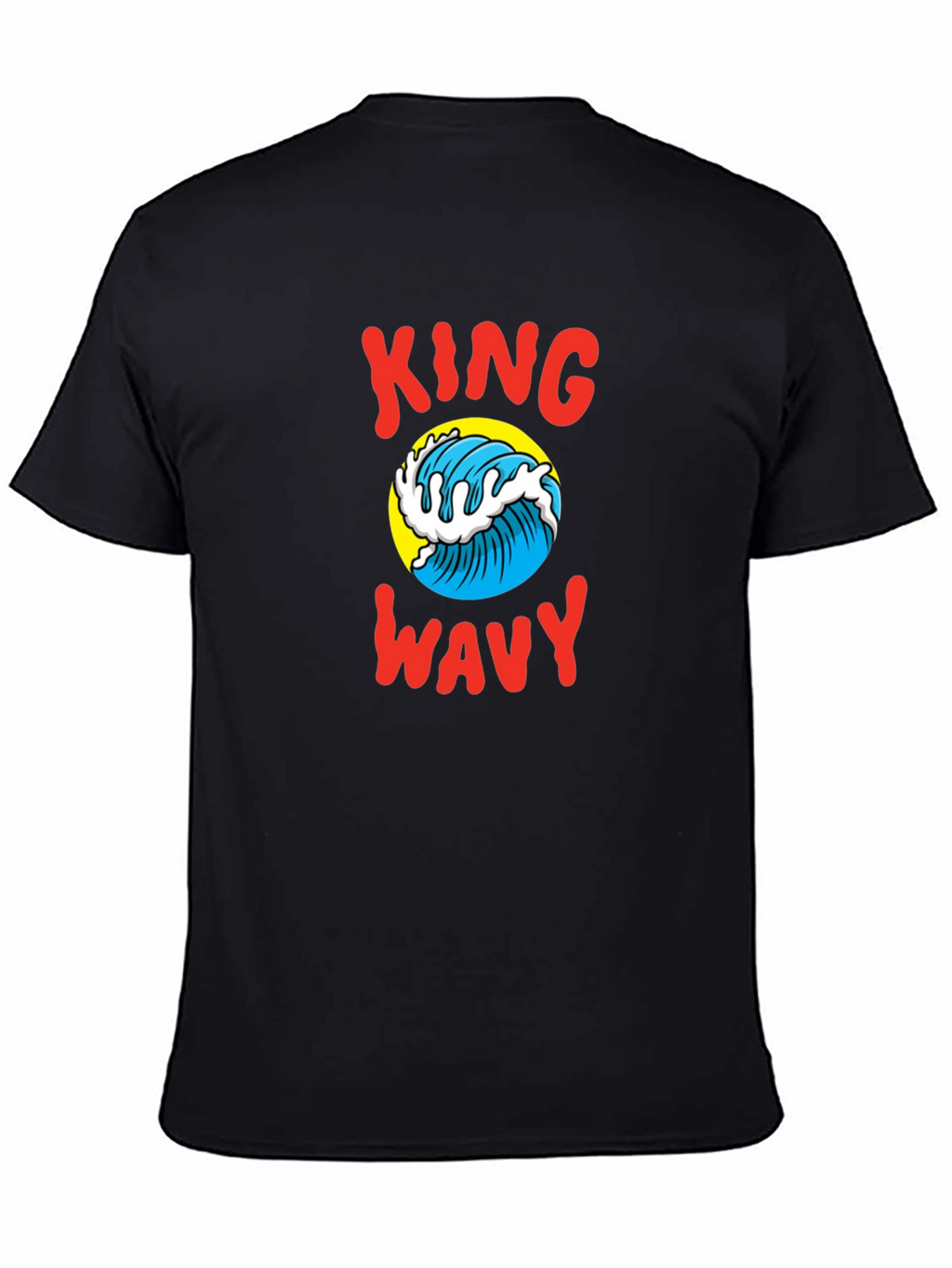 King Wavy Graphic Tee - Black Cotton T-Shirt