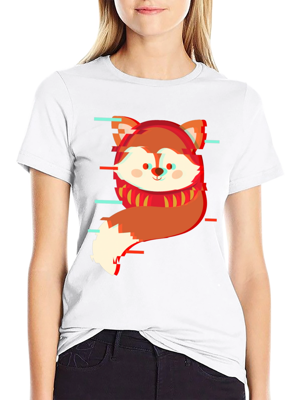 Glitch Fox Graphic Tee - Modern Streetwear Shirt