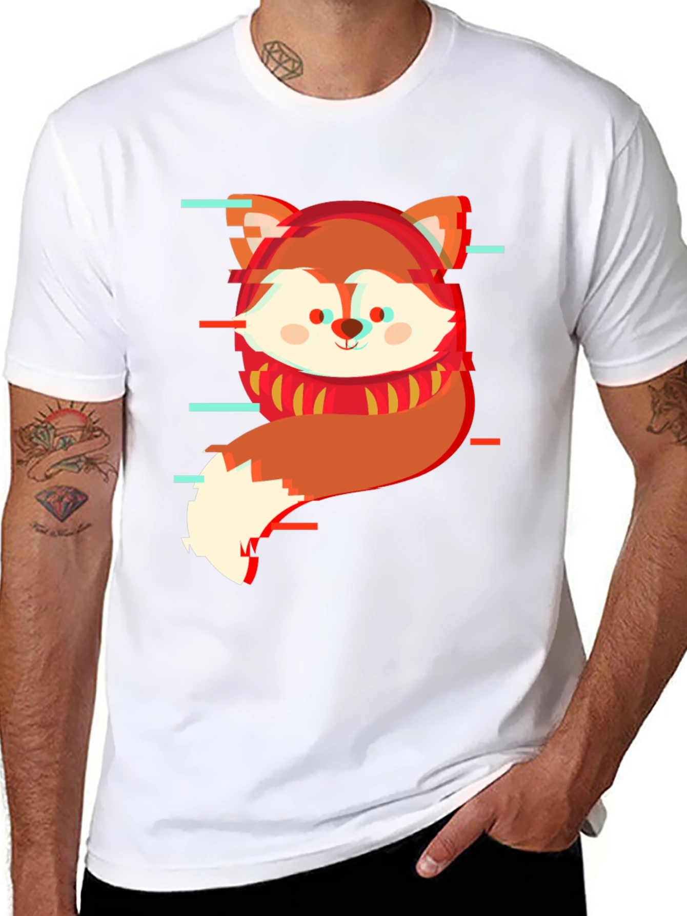 Glitch Fox Graphic Tee - Modern Streetwear Shirt