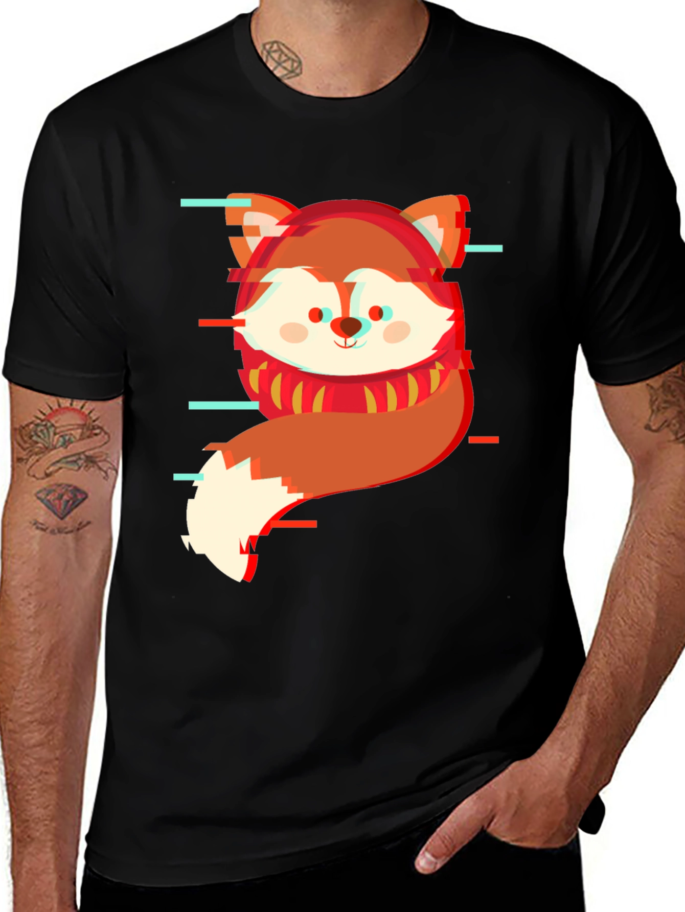 Glitch Fox Graphic Tee - Modern Streetwear Shirt
