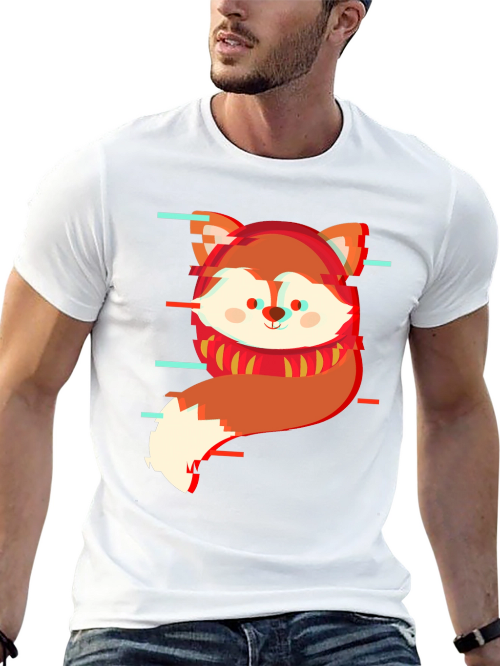 Glitch Fox Graphic Tee - Modern Streetwear Shirt