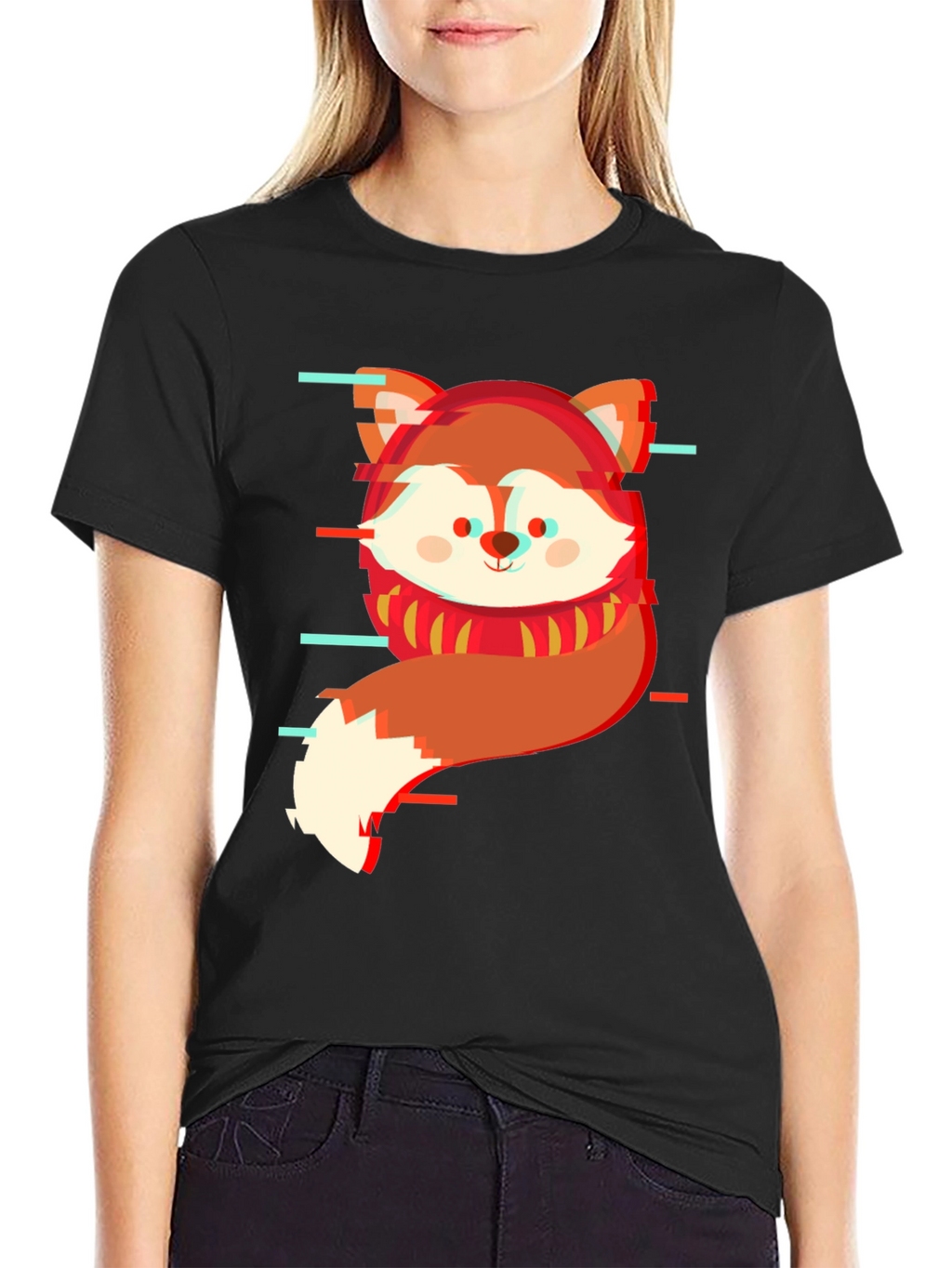 Glitch Fox Graphic Tee - Modern Streetwear Shirt