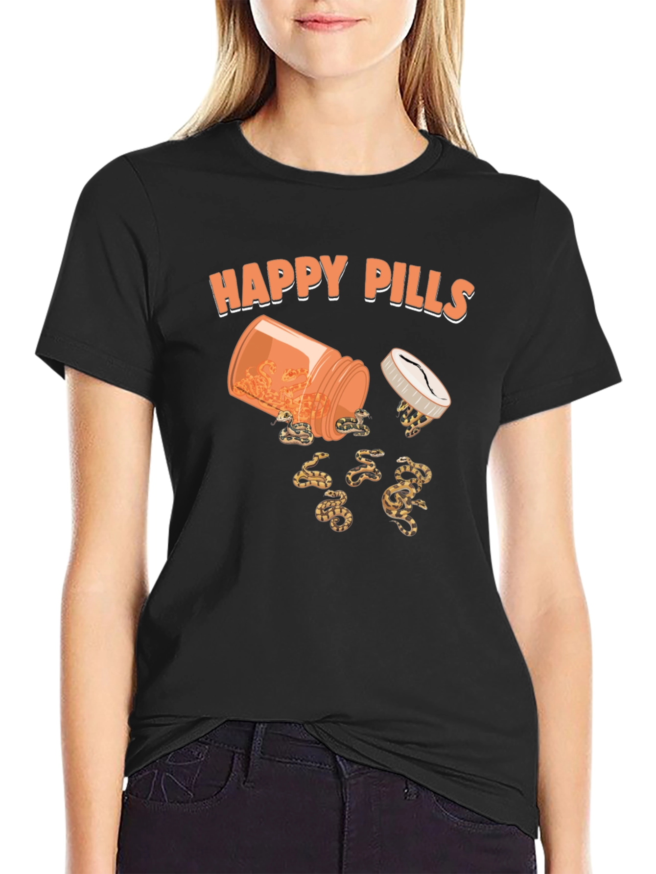 Happy Pills Snakes T-Shirt Funny Graphic Tee