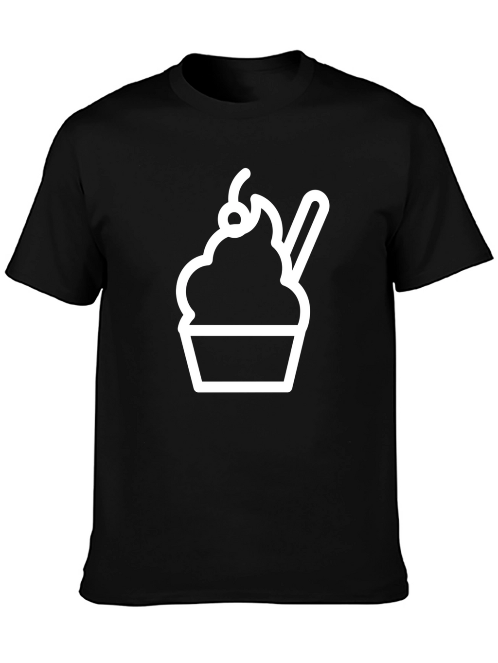 Cupcake Graphic T-Shirt - Casual Black Tee