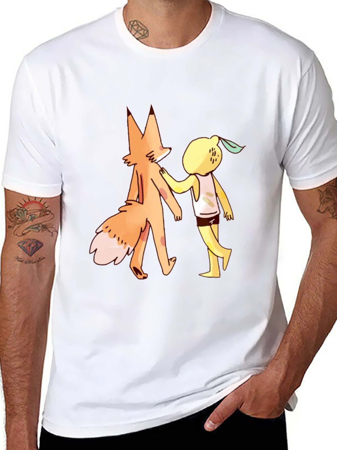 Fox and Lemon Friend Graphic T-Shirt