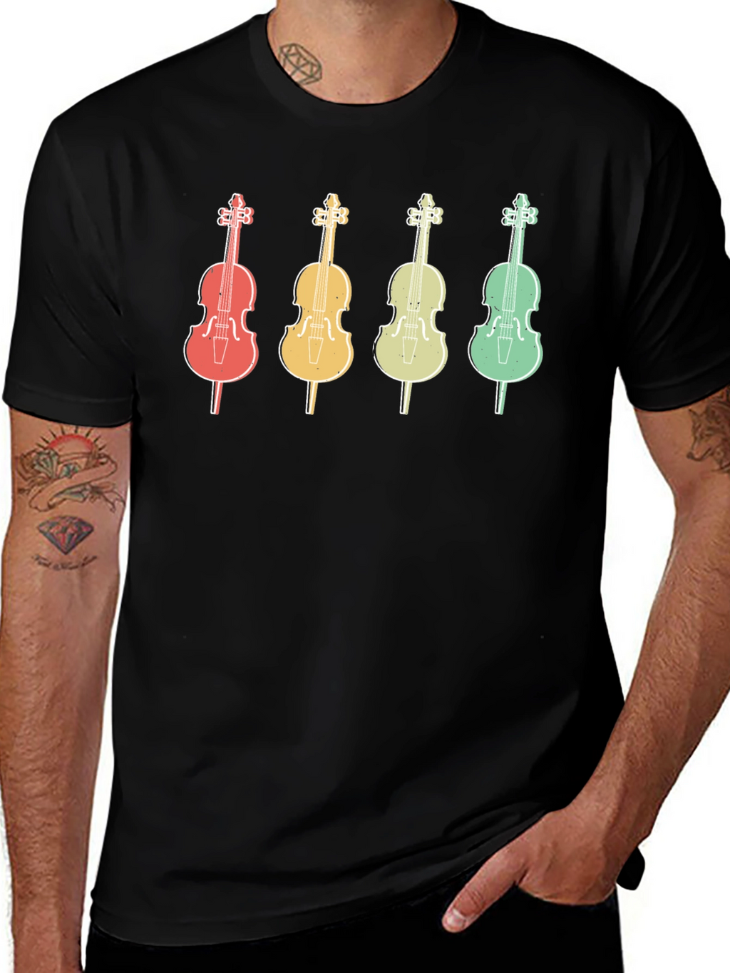 Retro Cello Music T-Shirt - Musician Apparel