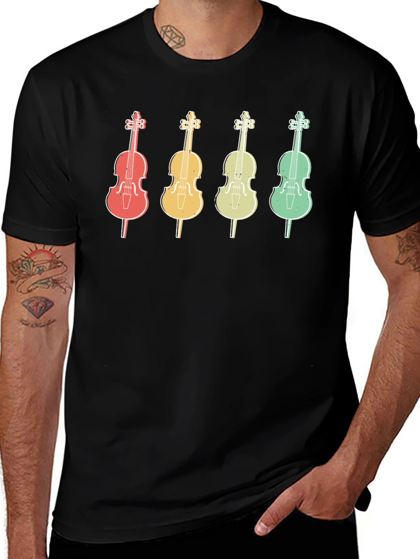 Retro Cello Music T-Shirt - Musician Apparel