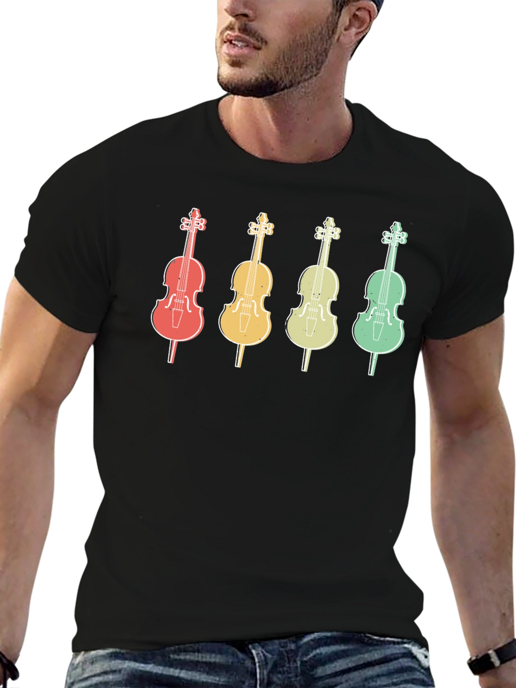Retro Cello Music T-Shirt - Musician Apparel