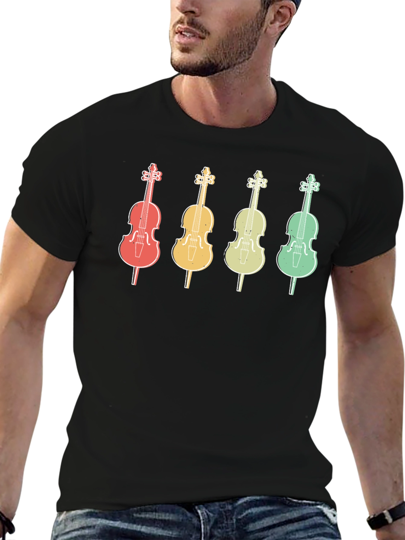 Retro Cello Music T-Shirt - Musician Apparel