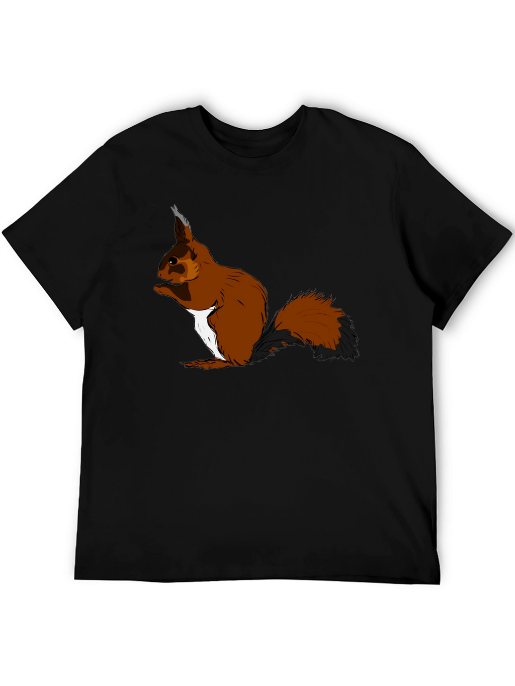 Squirrel Graphic T-Shirt - Black Cotton Tee