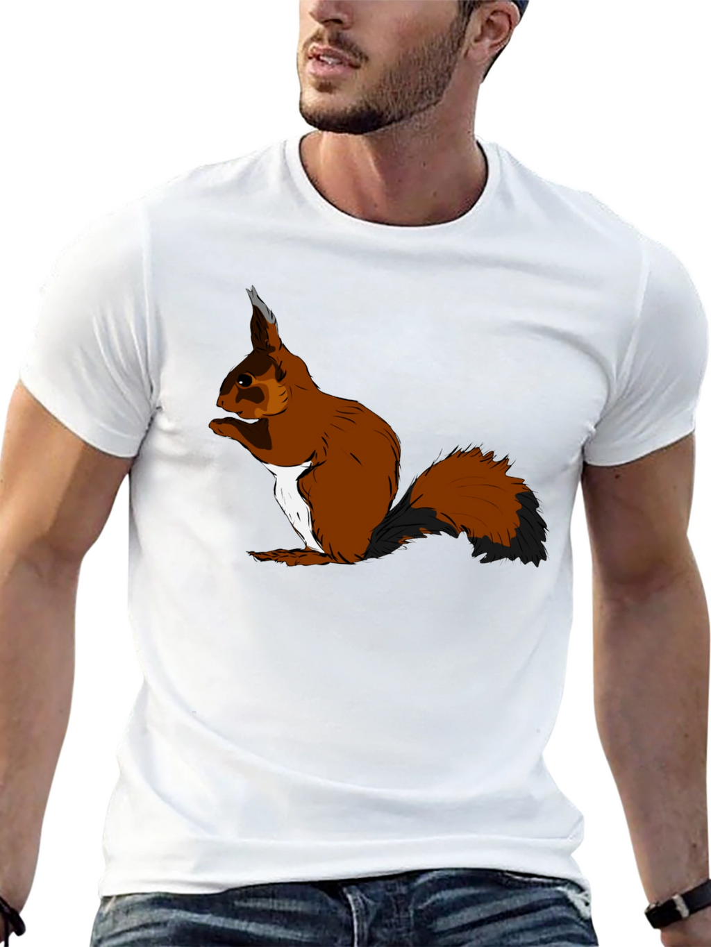 Squirrel Graphic T-Shirt - Black Cotton Tee