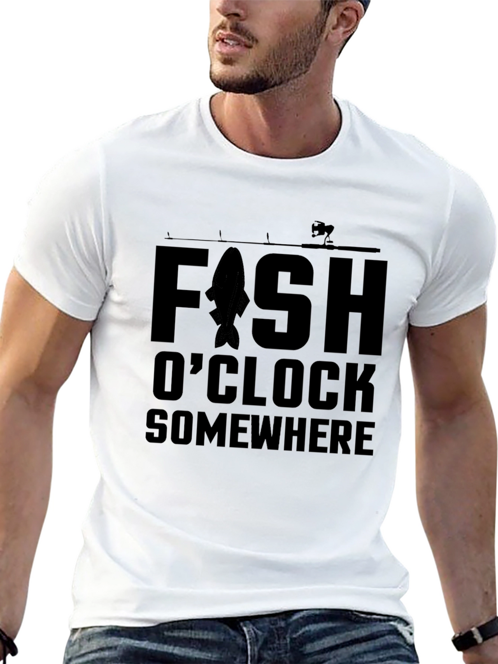 Fishing T-Shirt - Fish OClock Somewhere - Angler Tee