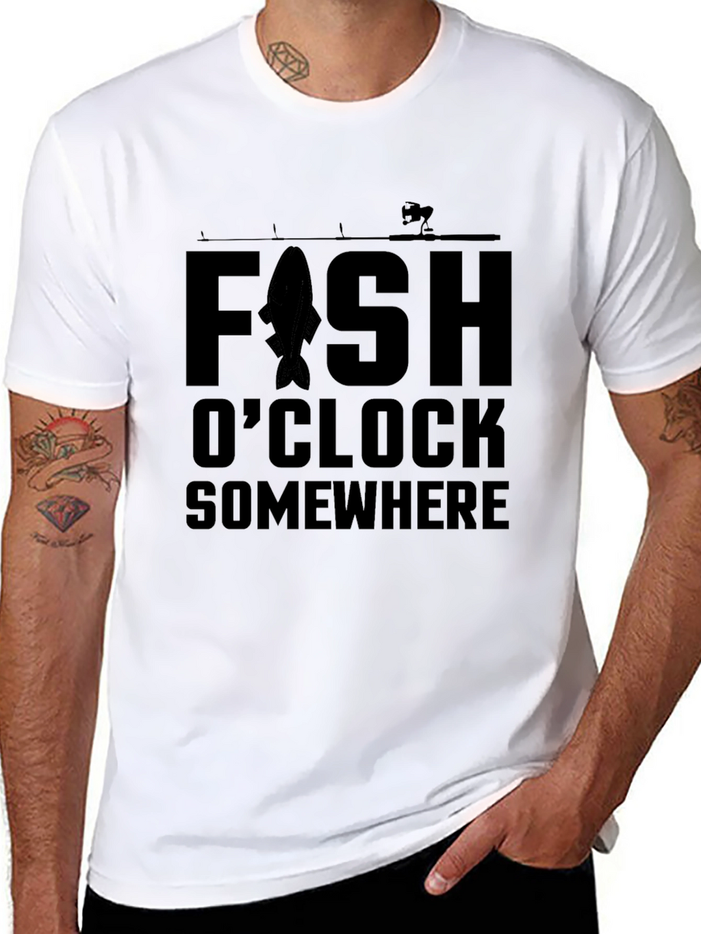 Fishing T-Shirt - Fish OClock Somewhere - Angler Tee
