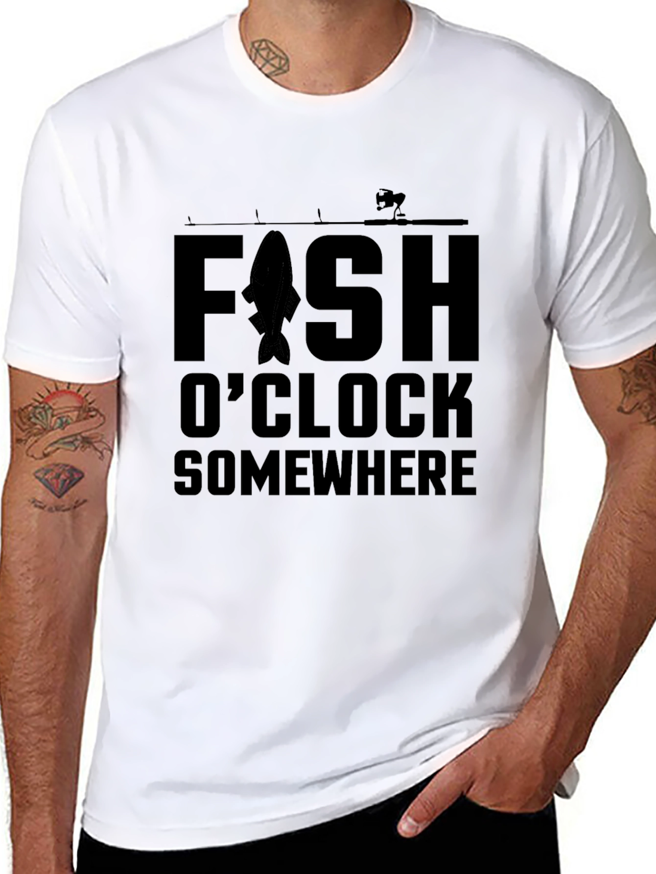 Fishing T-Shirt - Fish OClock Somewhere - Angler Tee