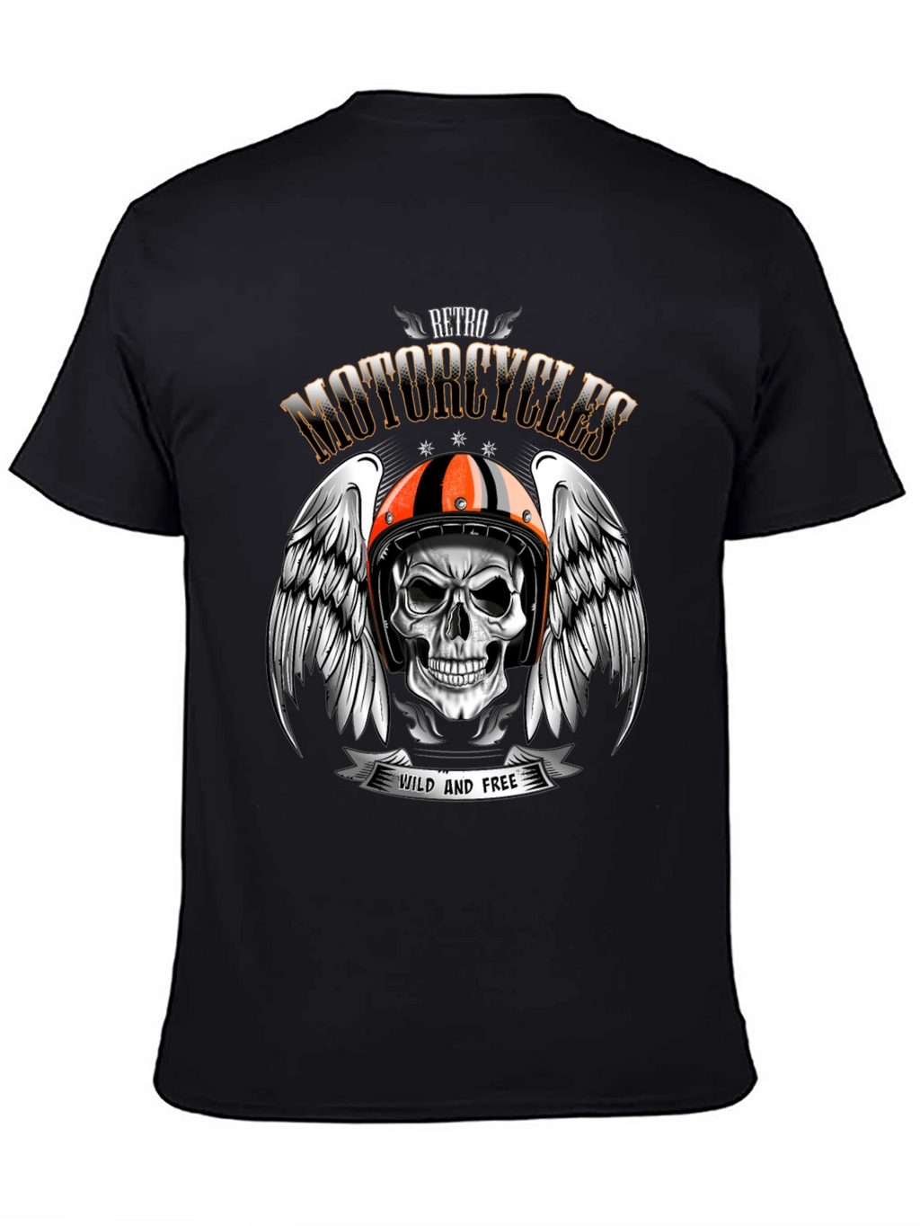 Retro Motorcycles Skull T-Shirt - Wild and Free