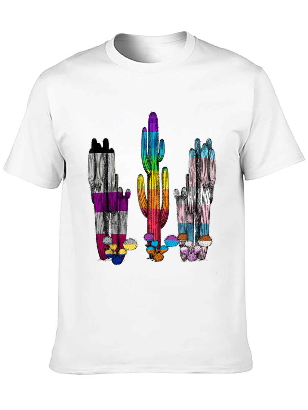 LGBTQ+ Pride Cactus T-Shirt - Black