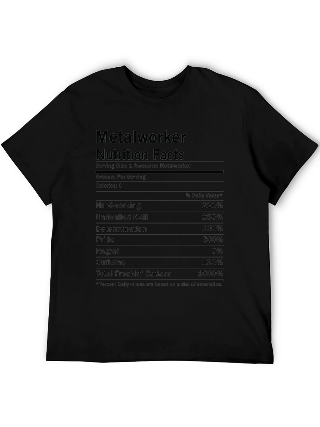 Metalworker Nutrition Facts Funny T-Shirt