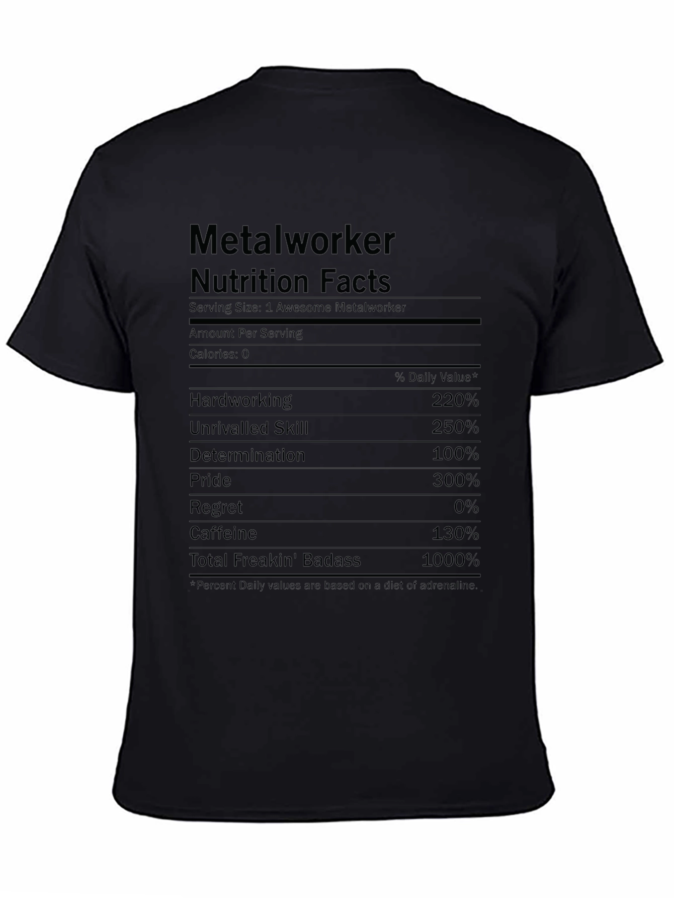 Metalworker Nutrition Facts Funny T-Shirt