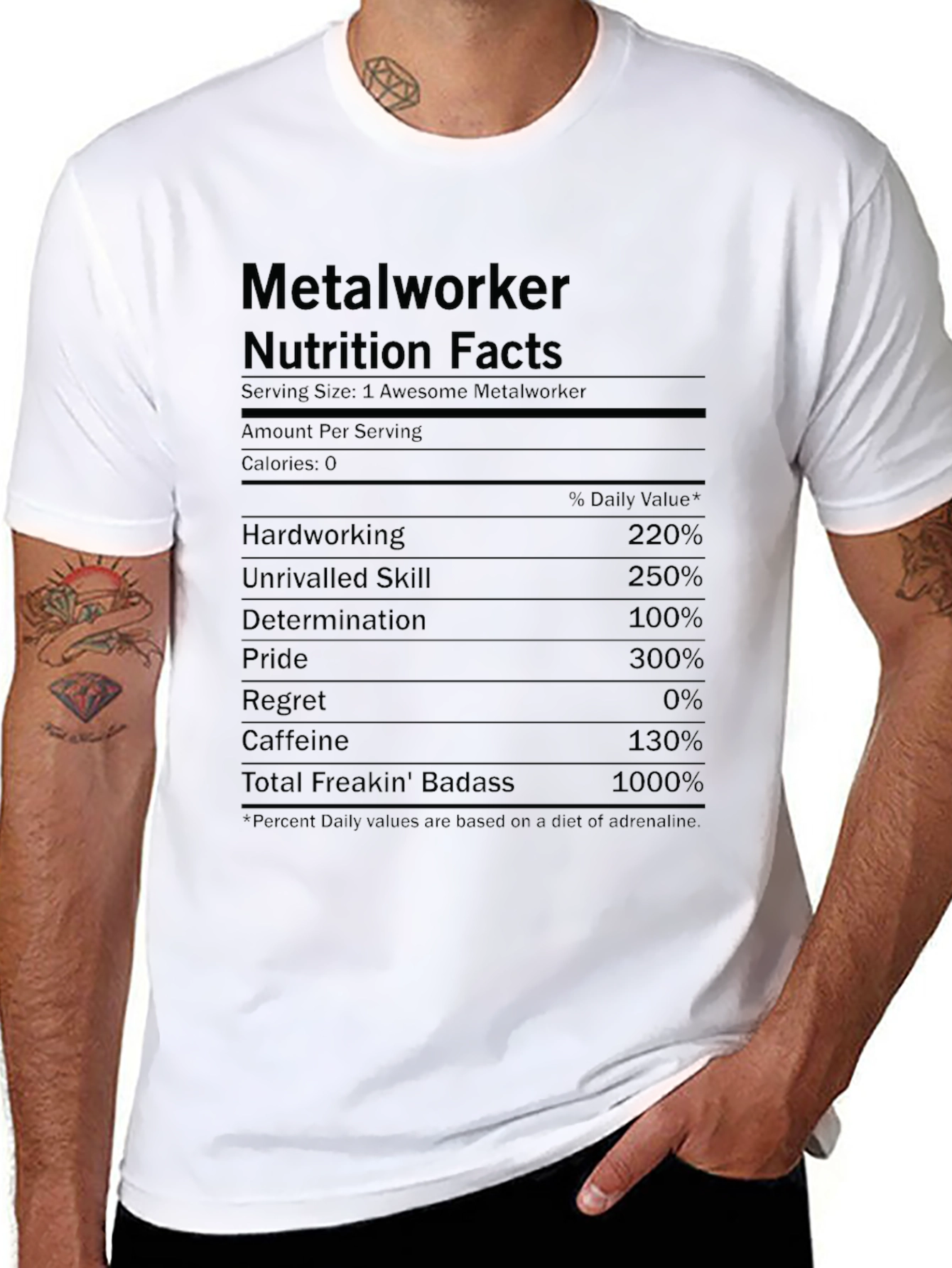 Metalworker Nutrition Facts Funny T-Shirt