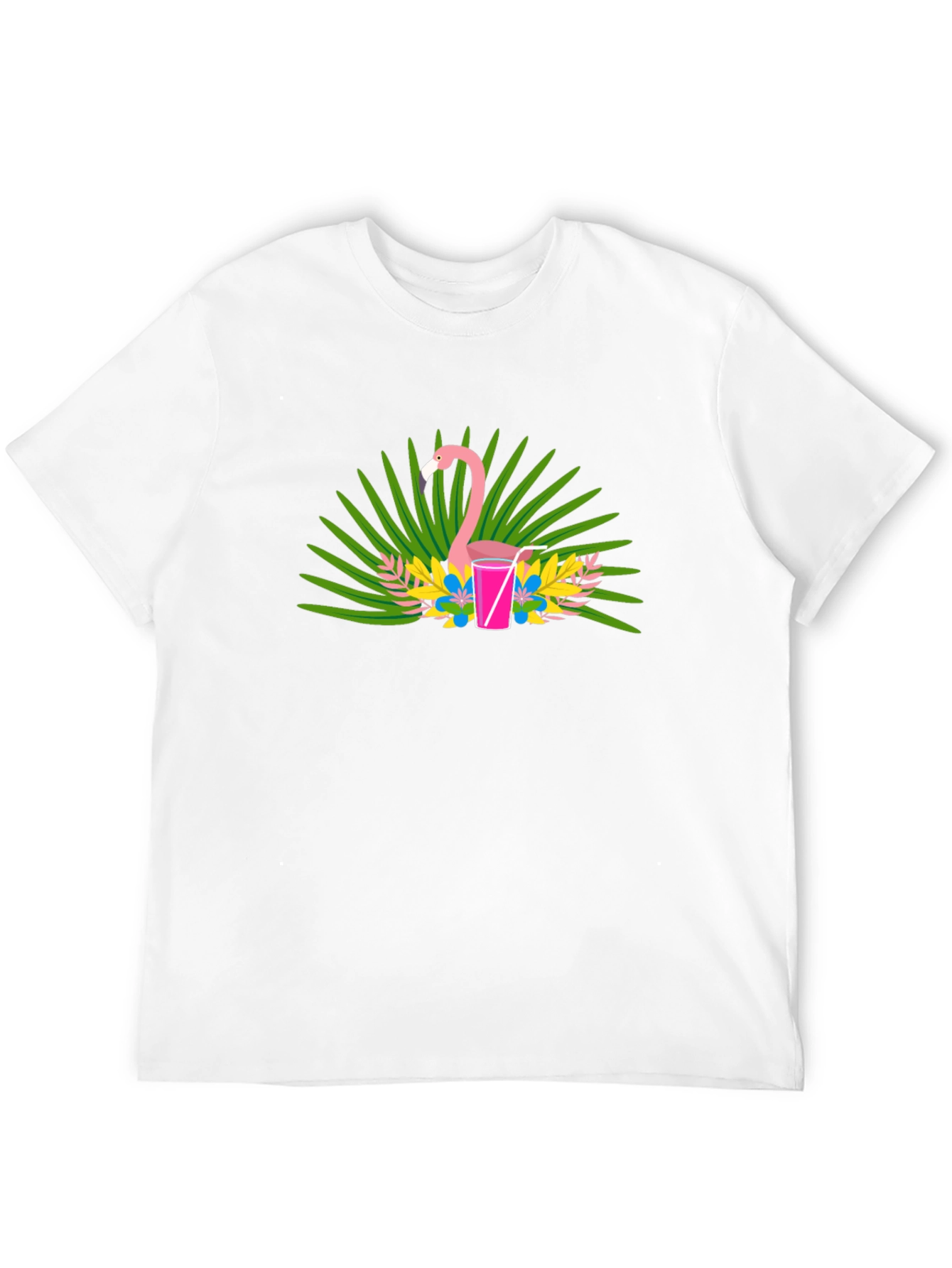 Flamingo Cocktail Graphic Tee - Black