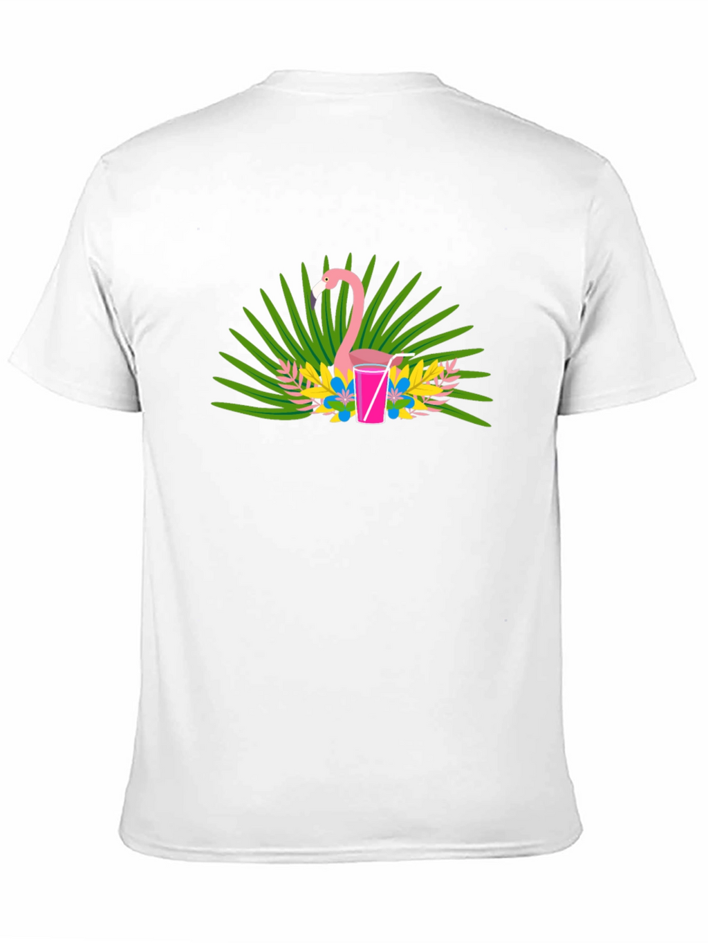 Flamingo Cocktail Graphic Tee - Black