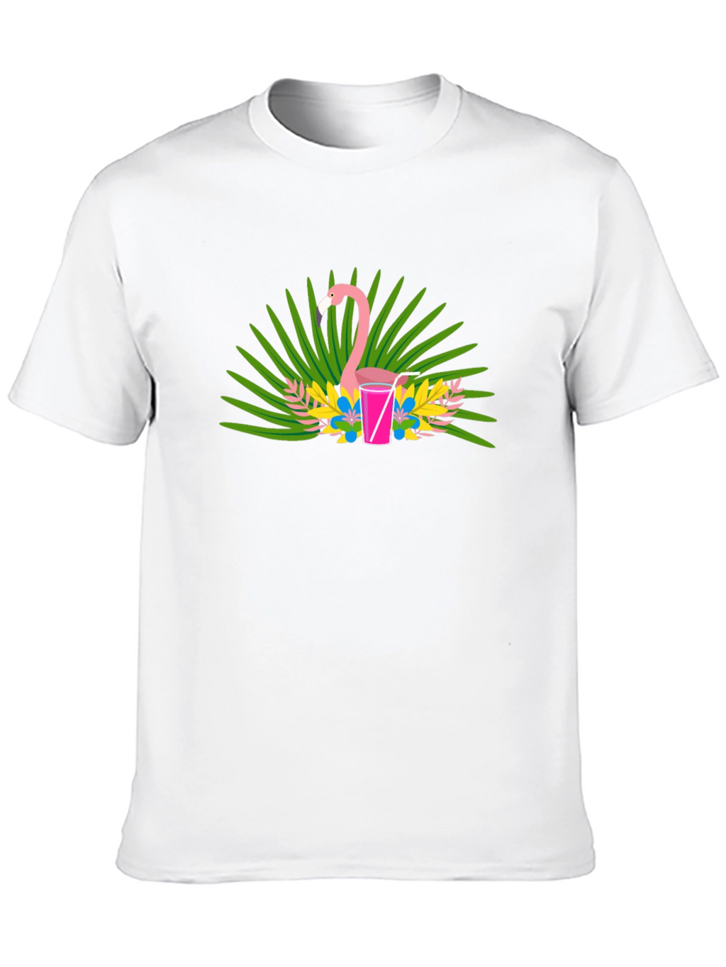 Flamingo Cocktail Graphic Tee - Black